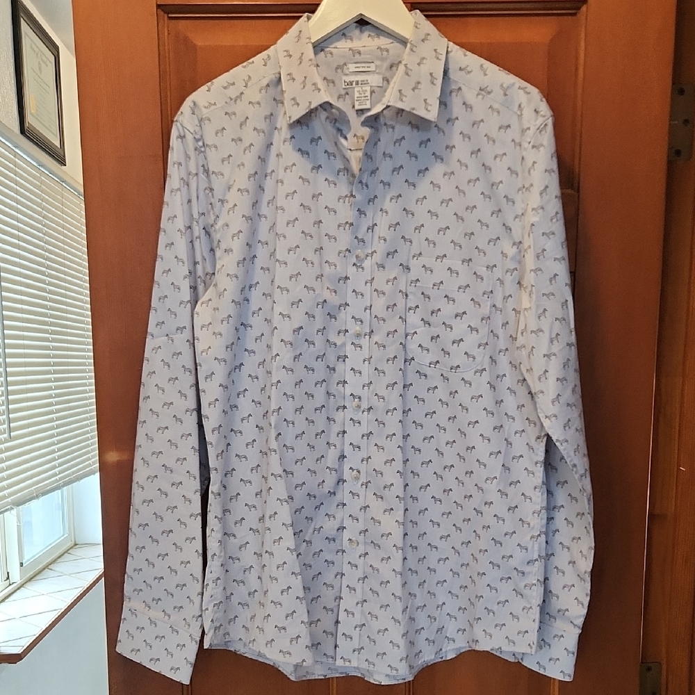Blue Patterned Long Sleeve Shirt